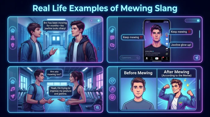 Real Life Examples of Mewing Slang